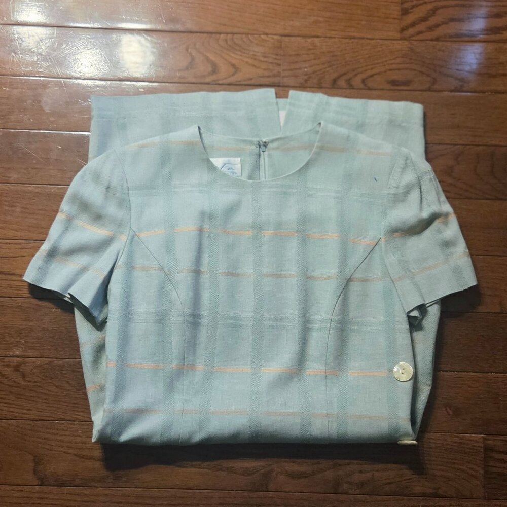 Vintage SantaFe by Jim Tremblay Dress- Baby Blue And Gold- Vintage 8